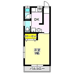 ヴィラ花みずき1 1DKの間取図画像