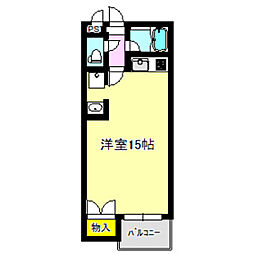 クオリティハイツ3 1Kの間取図画像