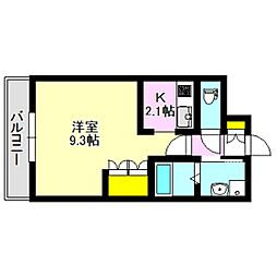 グレイスベル 1Kの間取図画像