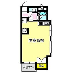 クオリティハイツ3 1Kの間取図画像