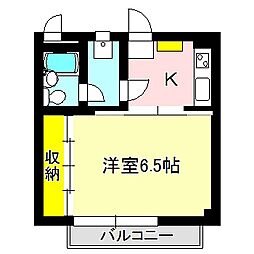 丸茂レジデンス北 1Kの間取図画像