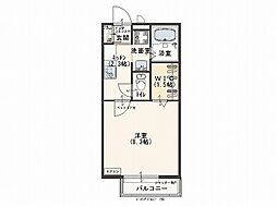 コンフォールアンジュ 1Kの間取図画像