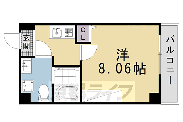 フラッティ千本寺之内北 403｜京都府京都市上京区閻魔前町(賃貸マンション1K・4階・24.90㎡)の写真 その2