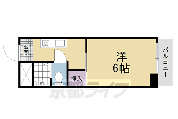 藤ハイツ 4-B｜京都府京都市右京区太秦御所ノ内町(賃貸マンション1K・4階・18.00㎡)の写真 その2