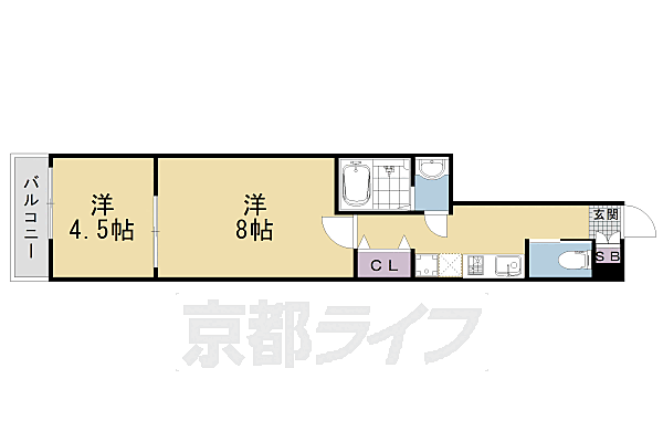 Ｌａ　Ｆｉｔｅ　ＮＩＪＯＪＯ 302｜京都府京都市中京区大文字町(賃貸マンション2K・3階・34.32㎡)の写真 その2