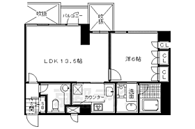 ヴェルビュ二条城東 303 ｜ 京都府京都市中京区橋本町（賃貸マンション1LDK・3階・46.33㎡） その2