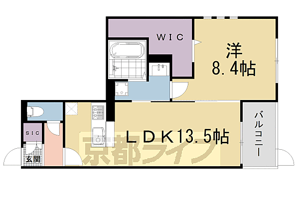 （仮称）新丸太町ハイツ 301｜京都府京都市左京区新丸太町(賃貸アパート1LDK・3階・44.85㎡)の写真 その2