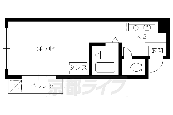 ヴィラ中立売 501｜京都府京都市上京区梨木町(賃貸マンション1K・5階・20.25㎡)の写真 その2