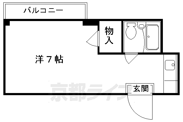 グランタック竜安寺 306｜京都府京都市右京区龍安寺塔ノ下町(賃貸マンション1K・3階・19.00㎡)の写真 その2