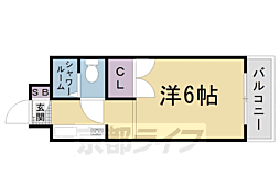パラドール円町 2階1Kの間取り