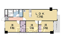 インペリアル京都 3LDKの間取図画像