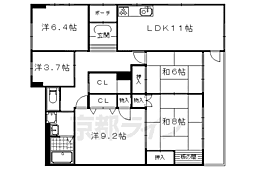 ガーデンヒル鳴滝 4SLDKの間取図画像