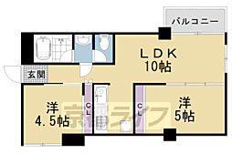 シーズン嵐山 403 4階2LDKの間取り