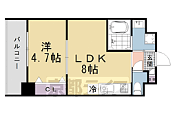 （仮称）千本二条マンション計画 6階1LDKの間取り