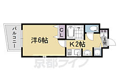 プレサンス京都烏丸ＮＥＸＴ 4階1Kの間取り