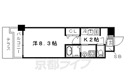 ＥＳＣＡＳＡ京都西陣 1階1Kの間取り