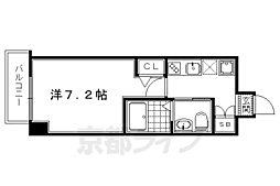 エスペレ西陣 3階1Kの間取り