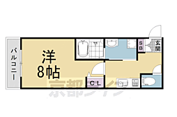 仮）西ノ京東月光町新築マンション 3階1Kの間取り