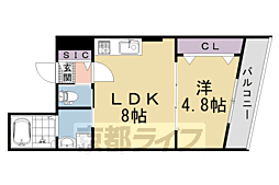 ARCA嵯峨嵐山 1LDKの間取図画像