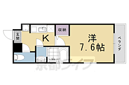 アルティスタ西院 1階1Kの間取り