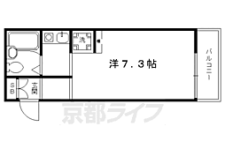 京阪本線 清水五条駅 徒歩15分の賃貸マンション 1階1Kの間取り