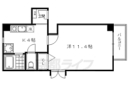 ハイツモナーク 3階1Kの間取り
