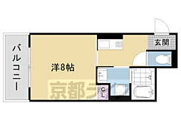 コンフォート円町 1Kの間取図画像