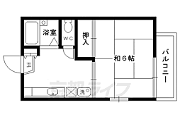 ヴィラホワイト 1Kの間取図画像