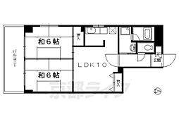 Uresidence二条城 2LDKの間取図画像
