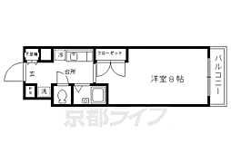 サンハウス御池 1Kの間取図画像