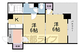 ライオンズマンション四条大宮 2Kの間取図画像