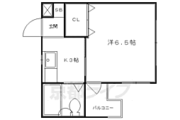 ダイユウレストハウスB 1Kの間取図画像