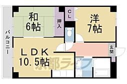 カサデ高ノ手 2LDKの間取図画像