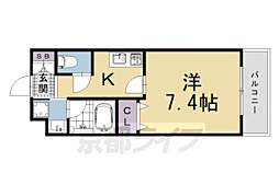 ベラジオ京都壬生イーストゲート 1Kの間取図画像