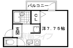 REGIA壬生下溝 ワンルームの間取図画像