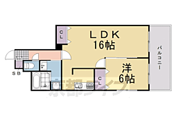 Uresidence二条城 1LDKの間取図画像