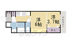 CRESTTAPP京都二条 2Kの間取図画像