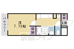 シャルマン御池 1Kの間取図画像