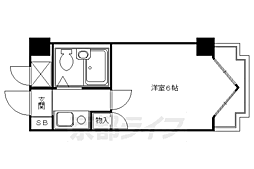 ライオンズマンション京都三条第2 1Kの間取図画像