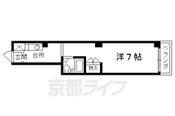 クリスタルハイツ 1Kの間取図画像
