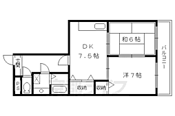 カステッロロッソ 2DKの間取図画像
