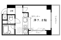 ラビーム河原町 1Kの間取図画像