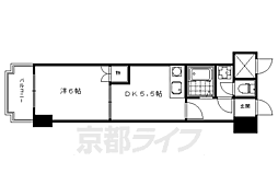 ライオンズマンション二条高倉 1DKの間取図画像
