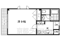 メディナ烏丸 1Kの間取図画像