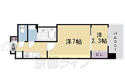 ソルテラス京都西院悠洛 2Kの間取図画像