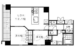 ジ・アーバネックス京都三条通 2LDKの間取図画像