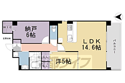 プルミエール朱雀 1SLDKの間取図画像