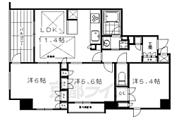 イーグルコート烏丸御池LE・CIEL 3LDKの間取図画像