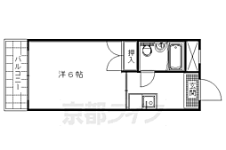 デトム・ワン二条城南 1Kの間取図画像