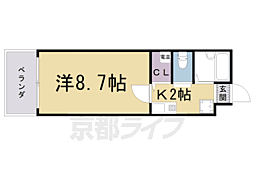 エスポワール聚楽 1Kの間取図画像